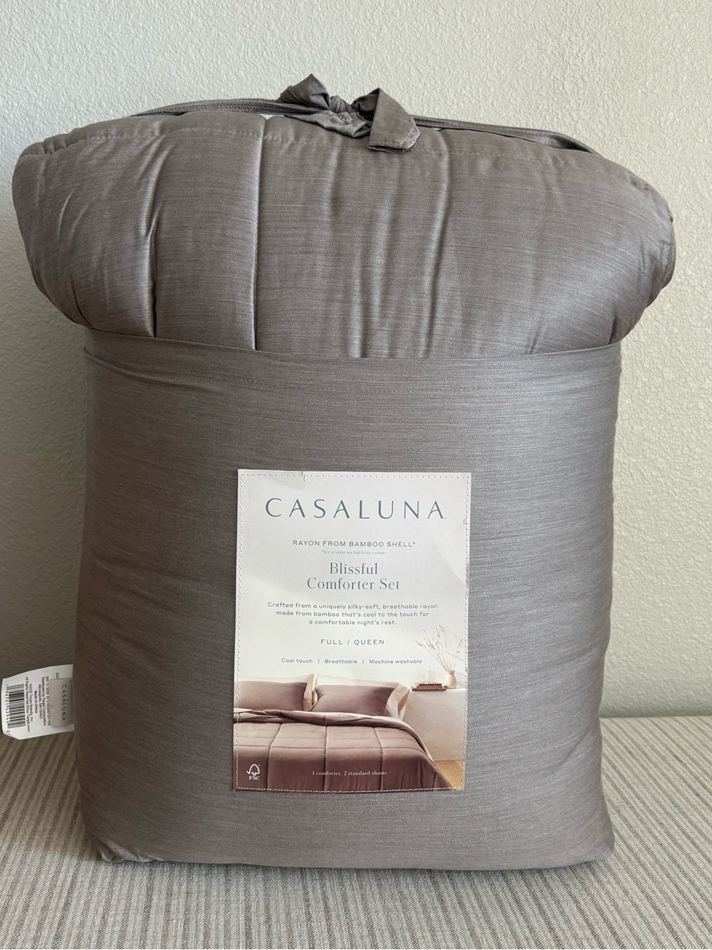 NWT Full/Queen Rayon from Bamboo Comforter Set Fig - Casaluna